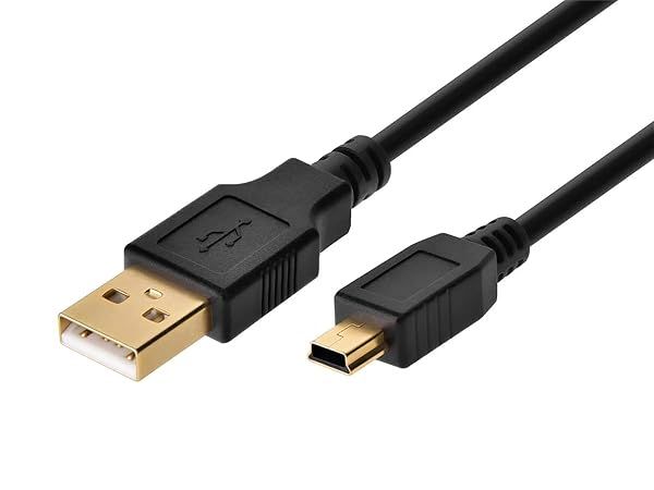 Synergy Digital USB Cable for Canon EOS 80D - 3' USB 2.0 A to Mini B (5 Pin) - Fast Data Transfer & Reliable Compatibility