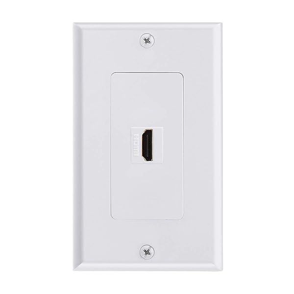 TENINYU HDMI Wall Plate - 4K 60Hz HDR Socket for Projector & Home Theater | High-Speed Cable Extension Coupler