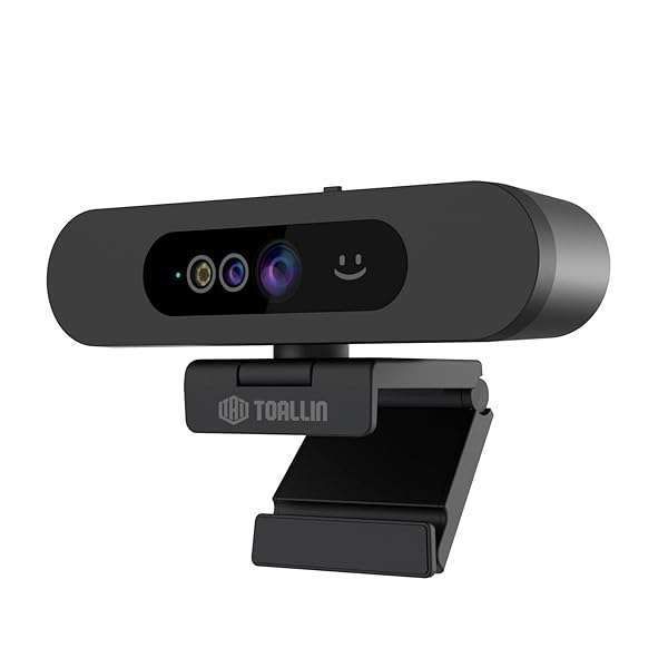 TOALLIN 1080P Webcam: Windows Hello Compatible IR Camera with Microphone & Privacy Cover