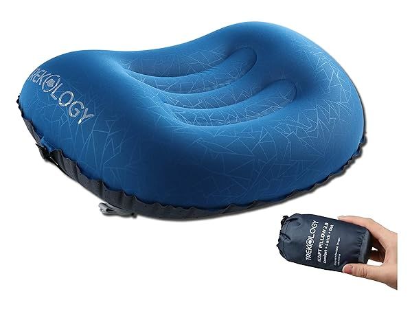 TREKOLOGY ALUFT 2.0 Ultralight Inflatable Camping Pillow - Compact, Comfortable Neck & Lumbar Support for Hiking & Backpacking