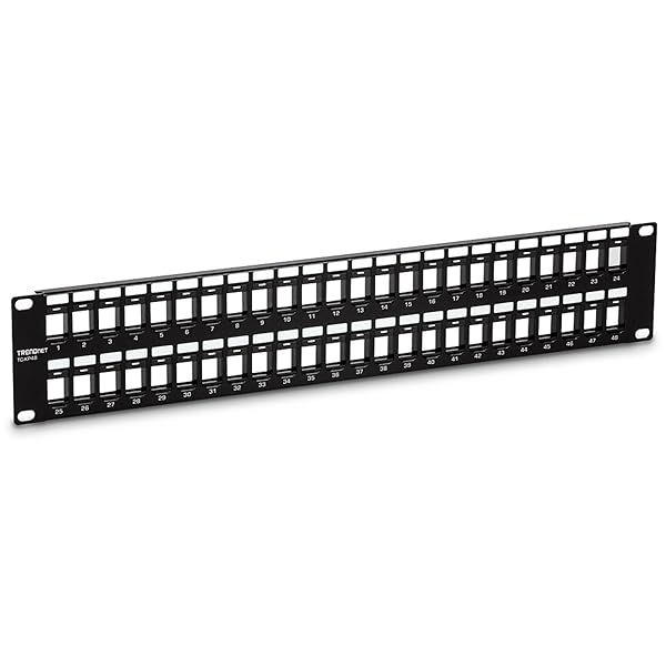 Buy TRENDnet 48-Port Blank Keystone 2U HD Patch Panel - Perfect for Cat6 Jacks | TC-KP48 Rackmount Solution