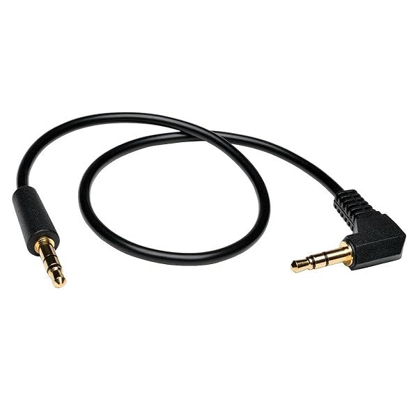 TRIPP LITE P312-006-RA 6ft 3.5mm Mini Stereo Audio Cable with Right Angle Plug - Black