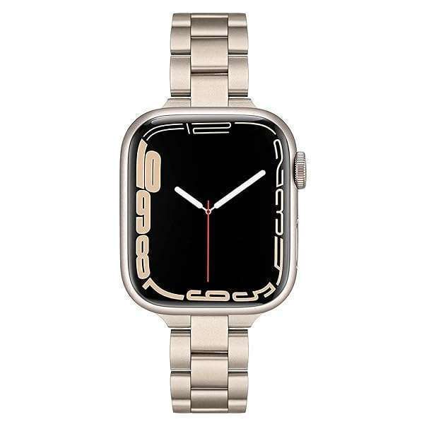 TRUMiRR Slim Stainless Steel Band for Apple Watch Series 9, 8, 7 - Stylish 41mm & 40mm Women's Replacement Strap