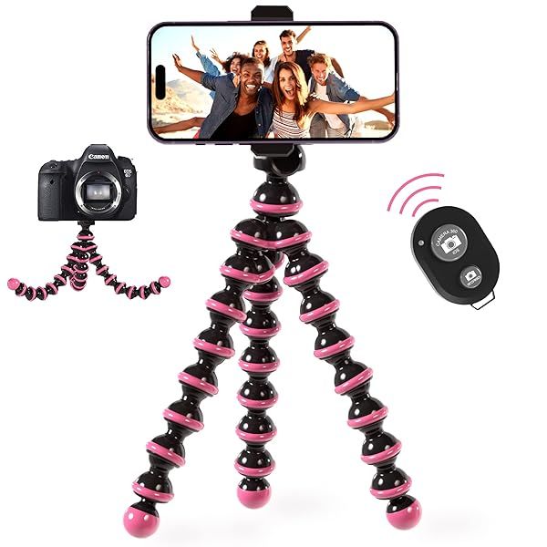 TalkWorks Flexible Tripod for iPhone & Android - Bendable Legs, Mini Remote for Selfies & Vlogging - Perfect for Beauty & Live Streaming