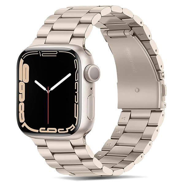 Premium Tasikar Band for Apple Watch 49mm-42mm | Stainless Steel Replacement Strap for Ultra 2, Series 10-3, Starlight Color