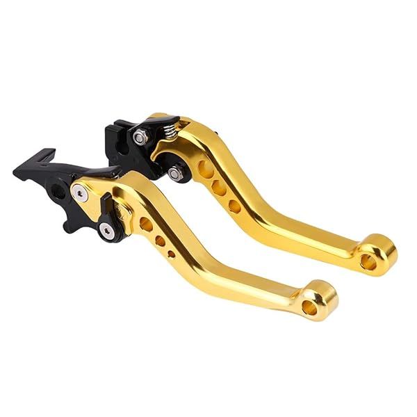 Universal 22mm CNC Aluminum Brake Lever Handle Pair for Motorcycles & Scooters - Tbest 125 X (Yellow)