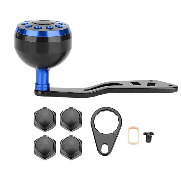 Upgrade Your Fishing Gear: Tbest CNC Knob Power Handle Grip for Reels (Black & Blue) - Replacement Accessory