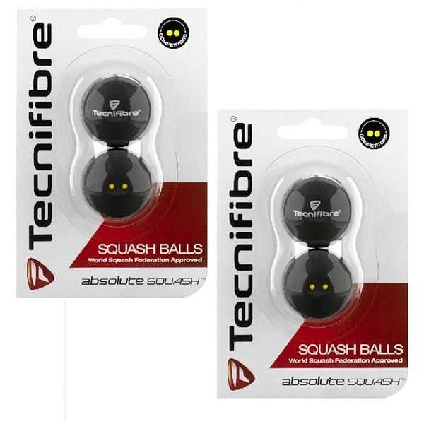 Buy Tecnifibre Double Yellow Dot Squash Balls - 4 Pack | High Performance & Durable