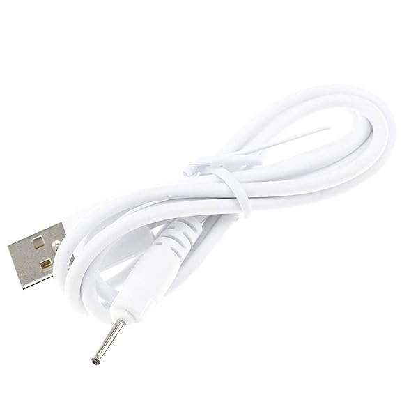 TenCloud 100CM USB Charger Cable for Beats Solo HD505 - 2.0mm Jack Replacement Power Cord (White)