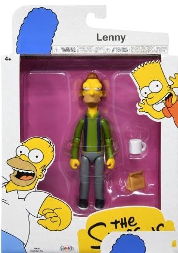 "Buy The Simpsons 5" Lenny Leonard Action Figure with Lunch Bag & Carl Mug - Wave #3 Collectible"