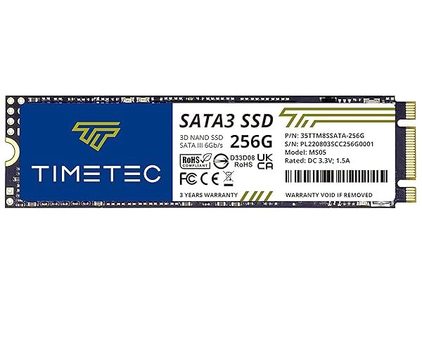 Timetec 256GB SSD M.2 2280 - 3D NAND SATA III, 550MB/s Read Speed, Ideal for PC & Laptop Upgrade