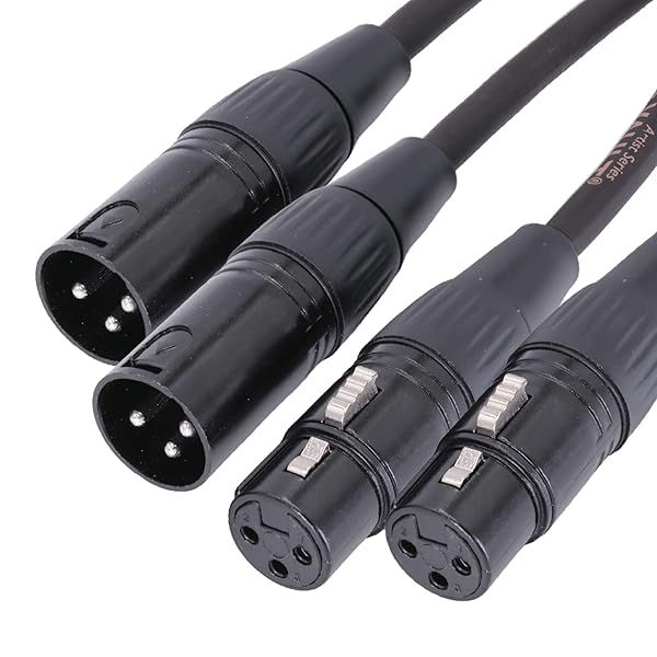 Tone Vault Audio Media XLR Cables 25ft 2Pack Male to Female Mic Cable 3 Pin Shielded Oxygen Free Copper Cord for Amplifiers Speakers