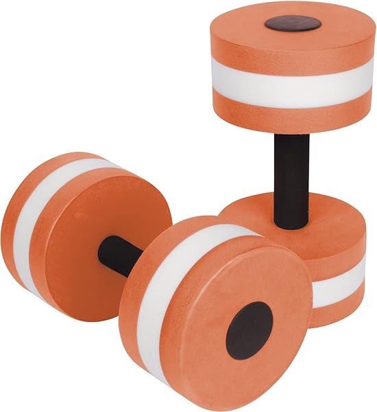 Trademark Innovations Lightweight Aquatic Exercise Dumbbells - Set of 2 Foam for Water Aerobics (Orange) - Perfect for Fitness!