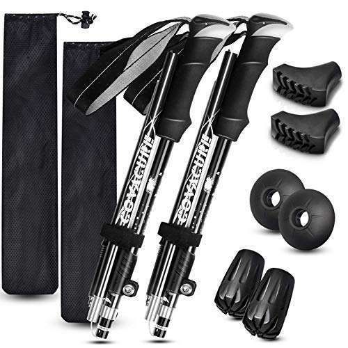 Ultralight Collapsible Trekking Poles - Aluminum 7075 Hiking Sticks with Quick Lock System for Camping & Outdoor Adventures