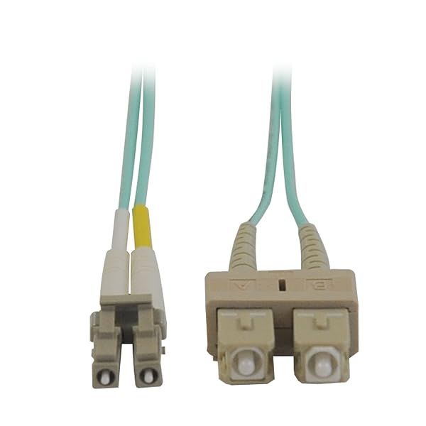 Tripp Lite 10Gb OM3 LSZH Fiber Patch Cable 3M (10-ft) - Aqua LC/SC Duplex for High-Speed Networking