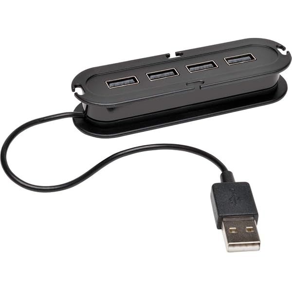Tripp Lite 4-Port USB 2.0 Ultra-Mini Hub with Power Adapter - Fast & Compact Connectivity