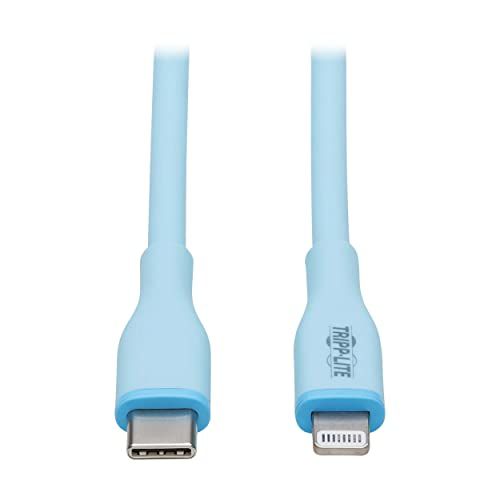 Tripp Lite Safe-IT USB-C to Lightning Cable for iPhone & iPad - 6ft MFi Certified, Light Blue, 2-Year Warranty