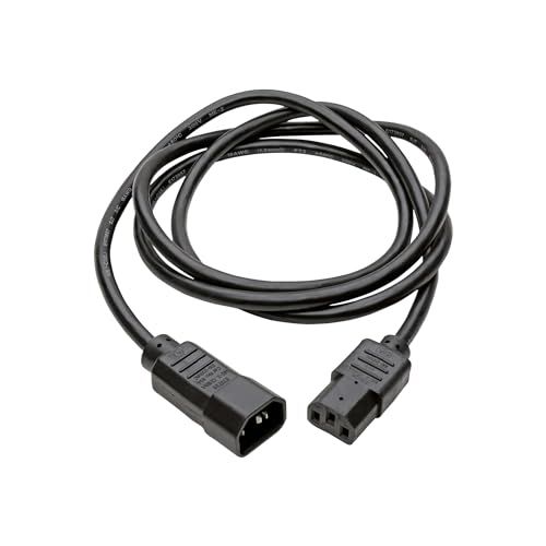Tripp Lite 8-ft Power Extension Cord 10A, 18AWG (IEC-320-C14 to C13) - Reliable Black Computer Cable