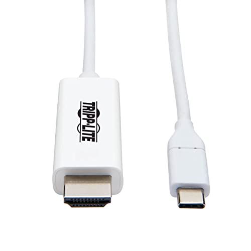 Tripp Lite USB C to HDMI Adapter - 6ft Thunderbolt 3, 4K @ 60Hz, White - High-Speed HDMI Cable Converter