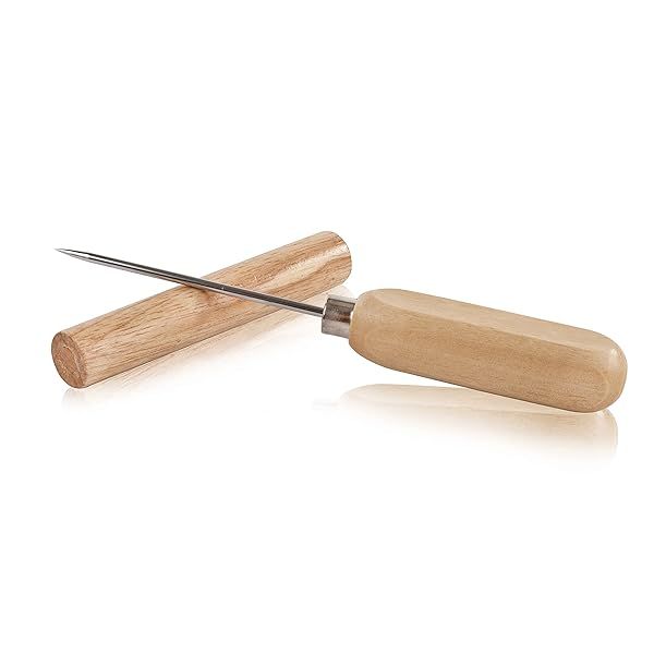 True Spike Stainless Steel Ice Pick Tool with Wood Handle - Perfect for Cocktails, Bars, Camping & Home Bartending