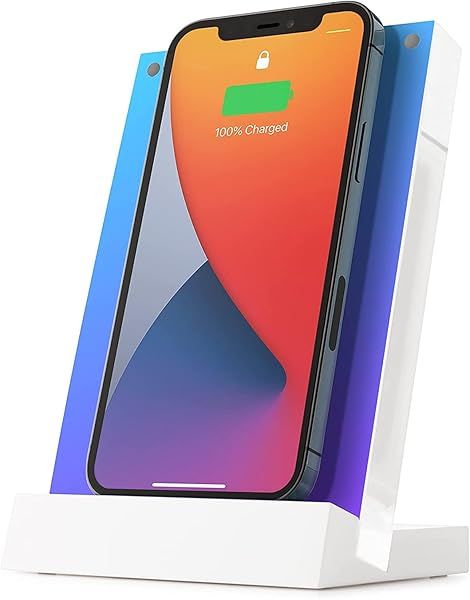 PowerPic Mod: 10W Multi-Position Wireless Charger for iPhone & AirPods Pro - Fast Qi Charging (White)