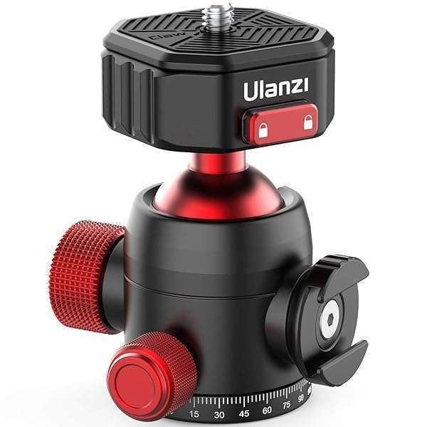 ULANZI Ball Head with Claw Super Quick Release Design, Professional Metal 360° Rotating Panoramic Ball Head with Cold Shoe, Up 44.1lbs Load, for Tripod,Monopod,Slider,DSLR Camera (U-100)