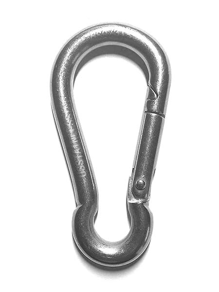 "Buy US Stainless Steel 316 Spring Hook Carabiner No Eye 5/16" (8mm) - Marine Grade Quality for Durability"