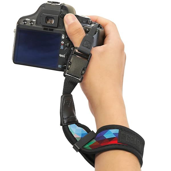 USA GEAR Neoprene Camera Wrist Strap - Comfortable Quick Release for Canon, Nikon, Sony & More - Perfect for Mirrorless Cameras