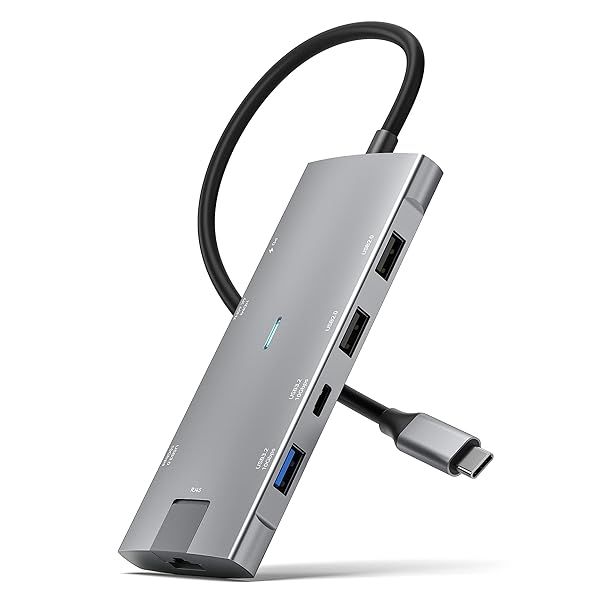 8-in-1 USB C Docking Station 10Gbps: 4K HDMI, Gigabit Ethernet, PD 100W for MacBook Pro/Air, iPad Pro, Surface Pro, XPS
