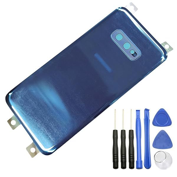 Ubrokeifixit Galaxy S10e Rear Back Glass Door Cover Replacement for Samsung Galaxy S10e 5.8 Inch Blue Camera Glass Lens