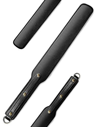 Ueemph 18-Inch Riding Crop & Black Leather Paddle - Durable Equestrian Crops for Ultimate Performance