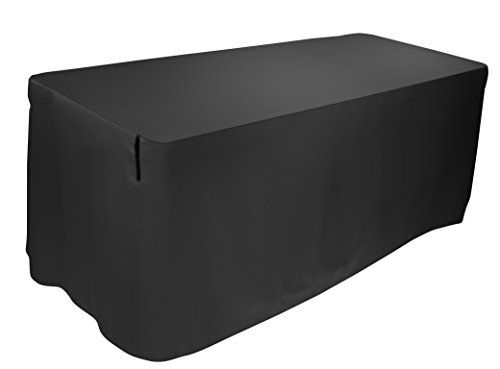 Ultimate Support USDJ-8TCB Black 8ft Table Cover - Pleat-Free, Form-Fitting Design for Events