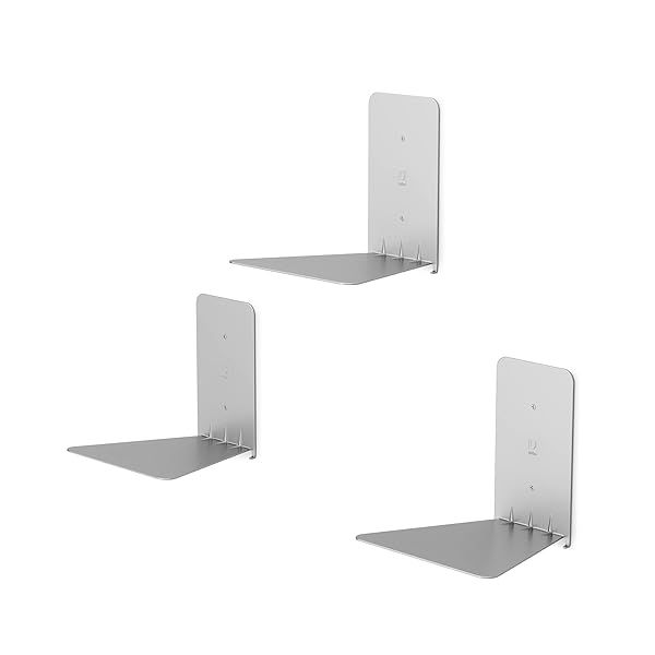 Umbra Conceal Floating Bookshelf Set of 3 - Small Silver Design for Stylish Home Decor