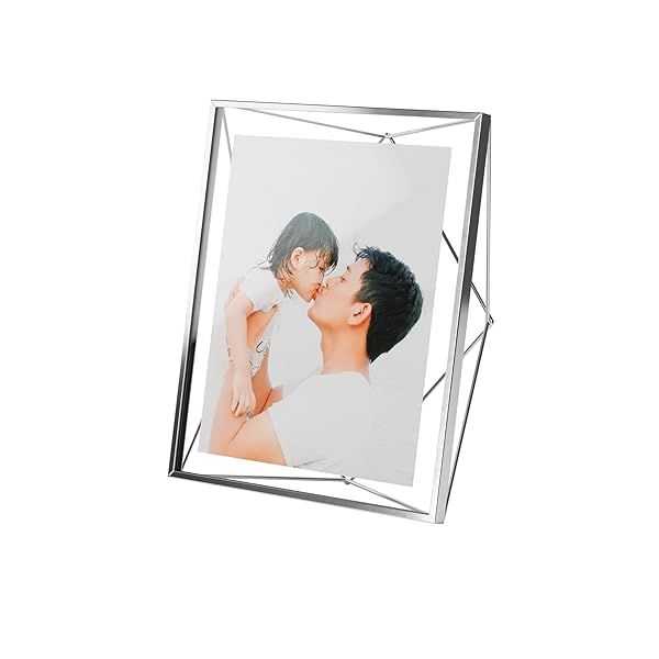 Umbra Prisma 8x10 Metal Picture Frame - Stylish Chrome Photo Display for Desk or Wall