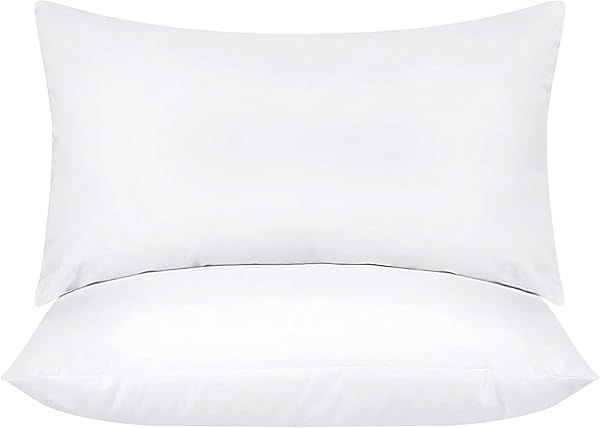 Utopia Bedding Throw Pillow Inserts (Pack of 2) - 12x20 White Decorative Pillows for Bed & Couch