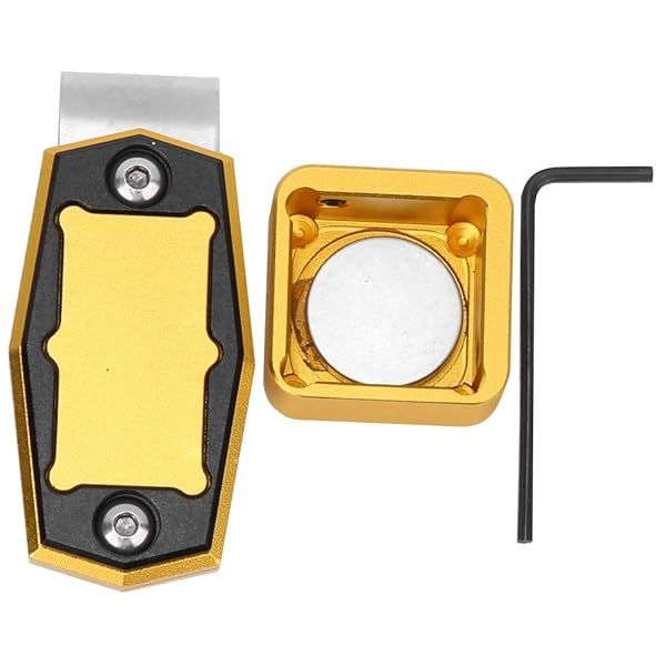 VBESTLIFE Mini Portable Magnetic Billiard Chalk Case - Gold Cue Chalk Box Holder for Pool & Snooker Accessories