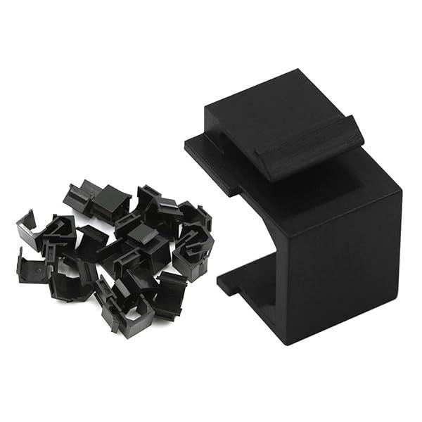 VCE 20-Pack Blank Keystone Jack Inserts (UL Listed) - Black for Wall Plates & Patch Panels