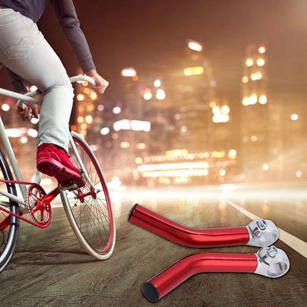 VGEBY1 2Pcs Aluminum Alloy Bicycle Handlebar End Pads - Red Cycling Accessories