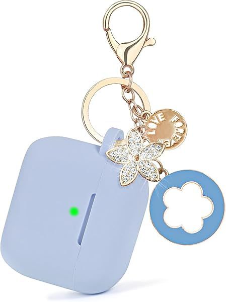 VISOOM Silicone Cases Cover for Women 2022 iPod Pro 2 Earbuds Wireless Charging Case with Bling Keychain for Apple AirPods Gen Pro 2 Blue