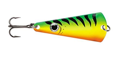VMC Tingler Spoon 3/16 oz Glow Fire Tiger: Ultimate Ice Fishing Lure for Big Catches