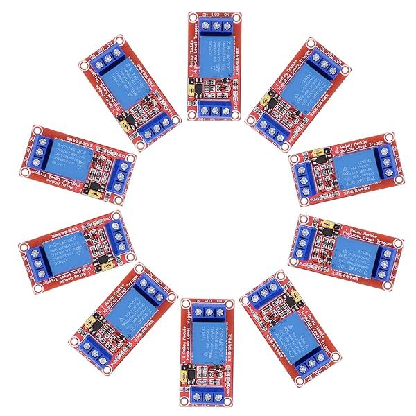Valefod DC 12V Relay Module 1 Channel Relay Switch Optocoupler Isolation High Low Level Trigger Pack of 10