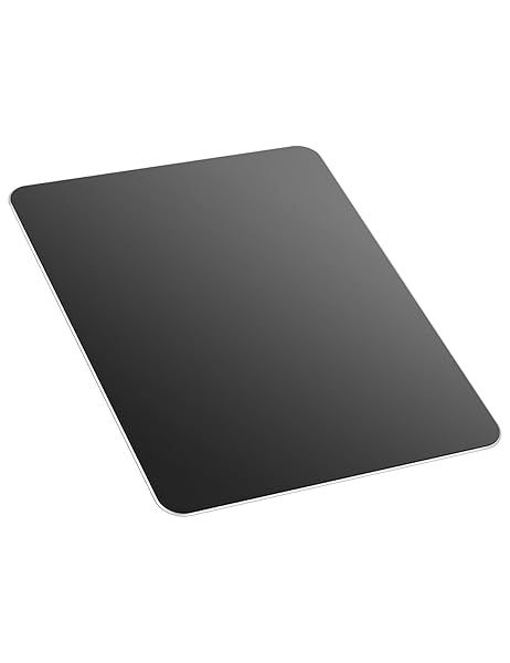 Vaydeer Hard Metal Mouse Pad Ultra Thin Waterproof Double Side Gaming Office Mat 11.81X9.45 Inch Black Aluminum Smooth Surface
