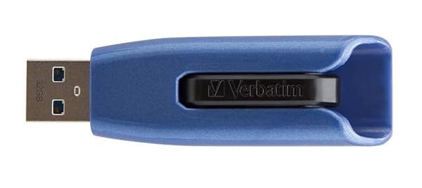 Verbatim 128GB USB 3.0 Flash Drive - Cap-Less, PC/Mac Compatible, Fast Storage in Blue