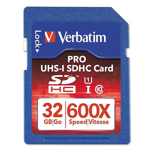 Verbatim 32GB Pro 600X SDHC Memory Card - UHS-I V30 U3 Class 10 for Fast Data Transfer