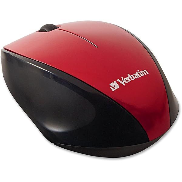Verbatim Wireless Multi-Trac Mouse - Ergonomic 2.4GHz Blue LED Portable Mouse for Mac & Windows - Red Color
