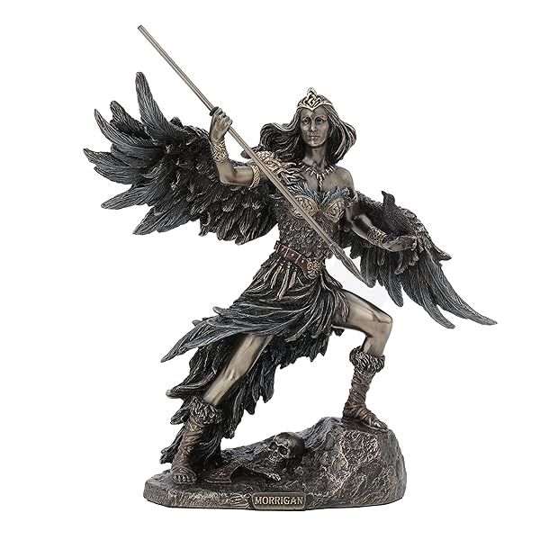 "Veronese Design Morrigan Celtic Phantom Queen Sculpture - 8.5" Tall Bronze Finish"