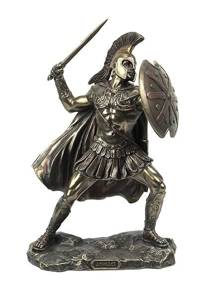"Veronese Design 9.5" Achilles Statue - Greek Hero Cold Cast Resin Antique Bronze Home Decor"