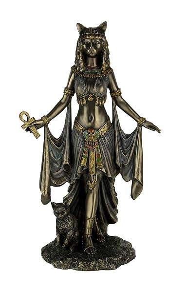 "Veronese Bastet Statue - 10" Egyptian Goddess of Protection Sculpture for Home Decor"