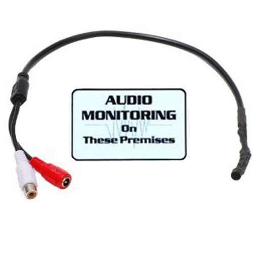 VideoSecu High Sensitivity External Microphone for Clear Audio Pickup - WD6 with Bonus Warning Decal