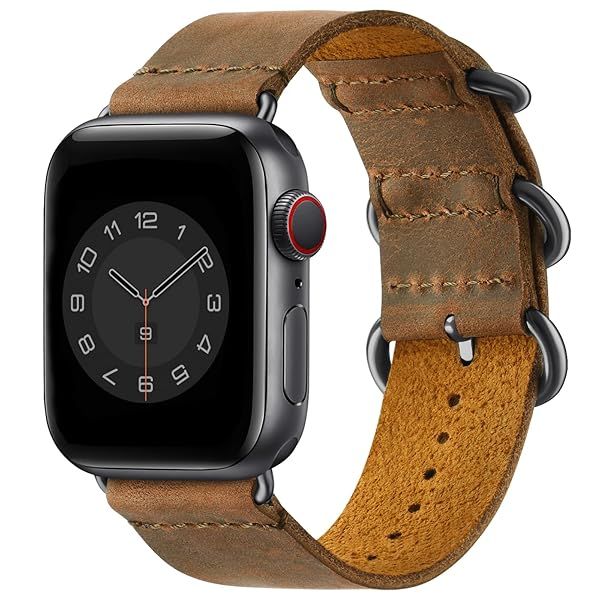 Vintage Leather Apple Watch Bands for 49mm-42mm | Genuine Retro Straps for Men & Women - Compatible with Series 1-10 & iWatch Ultra